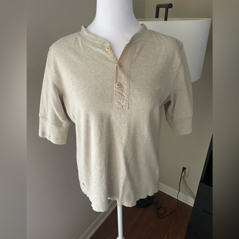 Ralph Lauren cream short sleeve Henley size Large
